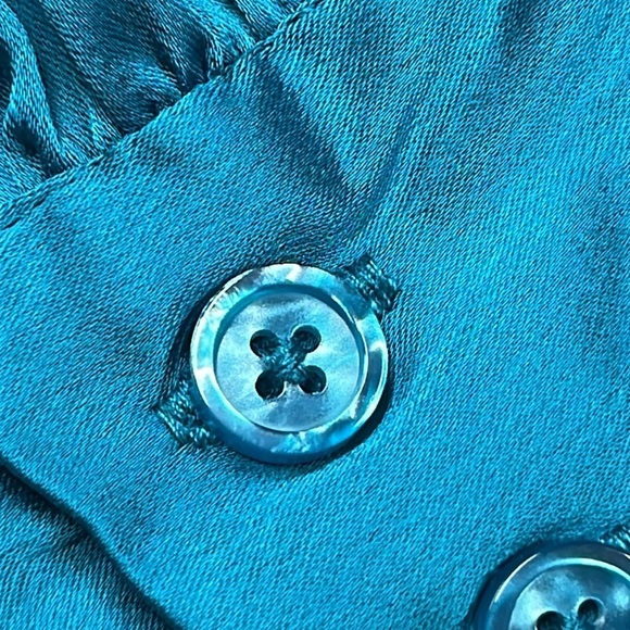 SERGIO HUDSON X TARGET Satin Turquoise Long SLV Surplice Front Bodysuit  SZ 4X - Picture 12 of 16